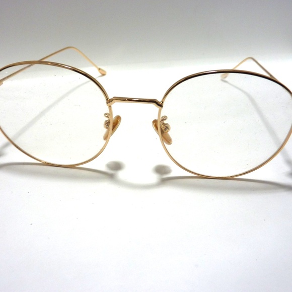 WOMENS Eyewear GOLD FRAME MODERN  Round Metal Eyeglass Frame main image 4